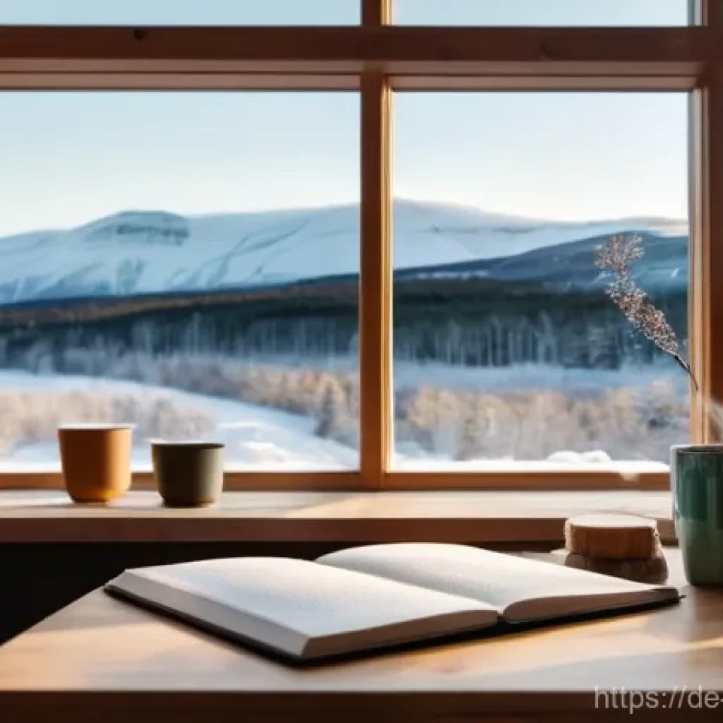 핀란드어 문법 개요 - **Prompt**: "A focused young adult (20s-30s, neutral gender) sitting comfortably at a rustic wooden ...