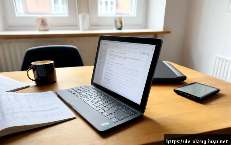 그루지야어 학습 사이트 - Photorealistic home-study scene for learning Georgian online, a German adult learner seated at a cle...